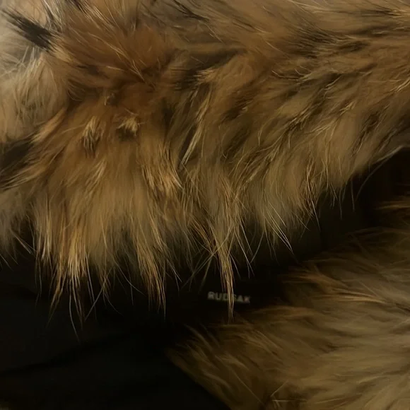 Rudsak faux fur coat size large color is blue and brown
